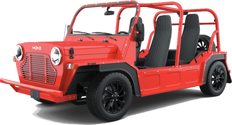 Electric Moke — four-seat, in red